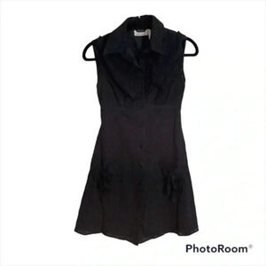 DKNY black sleeveless floral dress XS